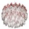 Lámpara de araña grande de cristal de Murano rosa y claro de Carlo Scarpa, años 60, Imagen 1