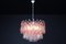Lámpara de araña grande de cristal de Murano rosa y claro de Carlo Scarpa, años 60, Imagen 6