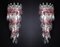 Pink and Clear Murano Glass Wall Chandeliers by Carlo Scarpa, 1960, Set of 2 2