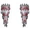 Pink and Clear Murano Glass Wall Chandeliers by Carlo Scarpa, 1960, Set of 2 1