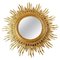 Large Gilded Wood Soleil Mirror, 1960s 1