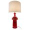 Lampe de Bureau Moderne Mid-Century en Céramique Rouge 1