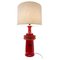 Mid-Century Modern Red Ceramic Desk Lamp, Image 1