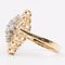 Vintage 14K Two Tone Gold Diamond Ring, 1970s, Image 5