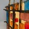 Lampada da tavolo brutalista geometrica in ottone e vetro colorato, Italia, anni '50, Immagine 13