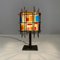 Italian Brutalist Geometric Brass and Colored Glass Table Lamp, 1950s, Image 3