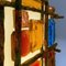 Lampada da tavolo brutalista geometrica in ottone e vetro colorato, Italia, anni '50, Immagine 14