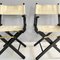 Italian Modern Folding Chairs in Black Wood and White Fabric, 1990, Set of 8, Image 7