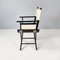 Italian Modern Folding Chairs in Black Wood and White Fabric, 1990, Set of 8 5