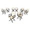 Italian Modern Folding Chairs in Black Wood and White Fabric, 1990, Set of 8 1