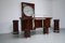 Bar and Serving Cabinet and Stools in Rosewood and Glass, Italy, 1960s, Set of 6 5