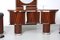 Bar and Serving Cabinet and Stools in Rosewood and Glass, Italy, 1960s, Set of 6, Image 12