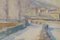 Artista impresionista, Paisaje nevado con pueblo de montaña, años 20, óleo sobre lienzo, Imagen 3