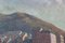 Scena portuale con pescherecci e montagne, XX secolo, Olio su tavola, Immagine 5