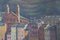 Scena portuale con pescherecci e montagne, XX secolo, Olio su tavola, Immagine 4