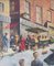 Scène de rue britannique de jour de marché sur Portobello Road, huile sur toile 1