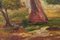 Artista post impressionista, Alberi e costruzioni, Olio su tavola, Immagine 6