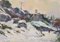 Impressionistischer Künstler, Schneelandschaft, Malerei auf Papier 2
