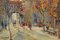 Impressionistischer Künstler, Herbstliches Stadtbild, Öl auf Leinwand 3