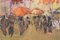 Escena del mercado de otoño, años 90, óleo sobre lienzo, Imagen 5