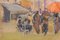 Escena del mercado de otoño, años 90, óleo sobre lienzo, Imagen 4