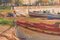 Ramón Mas i Mas, Paysage post impressionniste avec bateaux, Huile sur Panneau 6