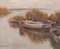 Artiste Post-impressionniste, Scène de Lac avec Bateaux, Peinture à l'Huile 2