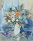 Bodegón con flores y fotografía, óleo sobre lienzo, Imagen 2