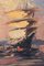 Postimpressionistischer Künstler, Studie eines Segelschiffs, Öl auf Holz 2