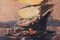 Postimpressionistischer Künstler, Studie eines Segelschiffs, Öl auf Holz 3