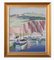 Ricard Tarrega Viladoms, Post Impressionist Landscape with Boats, Oil on Board 1