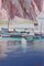 Ricard Tarrega Viladoms, Post Impressionist Landscape with Boats, Oil on Board, Image 4