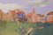 Post-Impressionist Artist, Landscape with Village, Oil on Board, Image 3