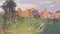 Post-Impressionist Artist, Landscape with Village, Oil on Board, Image 2