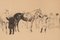 Peter Ynglada, Horses at the Races, Disegno a china, Immagine 3