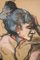 Artista expresionista alemán, Boceto de vida de una dama, Técnica mixta sobre papel, Imagen 3
