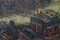 Impressionistischer Künstler, Lastkähne in einem Hafen, Öl auf Leinwand 3