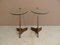 Vintage Side Tables with Glass Tops, 1950s, Set of 2 3