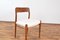 Mid-Century Danish Teak & Wool Dining Chairs Model 75 by N. O. Møller for J.L. Møllers, 1960s, Set of 4, Image 10