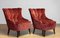 20th Century Napoleon III Armchairs in Velvet Jacquard Tone-on-Tone Brick, Set of 2 5