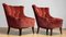 20th Century Napoleon III Armchairs in Velvet Jacquard Tone-on-Tone Brick, Set of 2 4