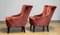 20th Century Napoleon III Armchairs in Velvet Jacquard Tone-on-Tone Brick, Set of 2 6