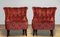 20th Century Napoleon III Armchairs in Velvet Jacquard Tone-on-Tone Brick, Set of 2 11