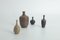 Small Mid-Century Scandinavian Modern Collectible Brown & Beige Stoneware Vases by Gunnar Borg for Höganäs Ceramics, 1960s, Set of 4 7