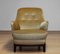 Gold Colored Velvet Upholstered Lounge Chair by Carl Malmsten, Sweden, 1940s 5