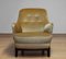 Gold Colored Velvet Upholstered Lounge Chair by Carl Malmsten, Sweden, 1940s, Image 5