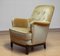 Gold Colored Velvet Upholstered Lounge Chair by Carl Malmsten, Sweden, 1940s, Image 4