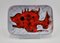 Rectangular Plates with Fish and Crustacean Motif by Monique Brunner, 1960s, Set of 12 6