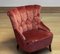 20th Century Napoleon III Slipper Chair in Brique Ton Sur Ton Jacquard Velvet, 1920s 2