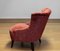 20th Century Napoleon III Slipper Chair in Brique Ton Sur Ton Jacquard Velvet, 1920s 4